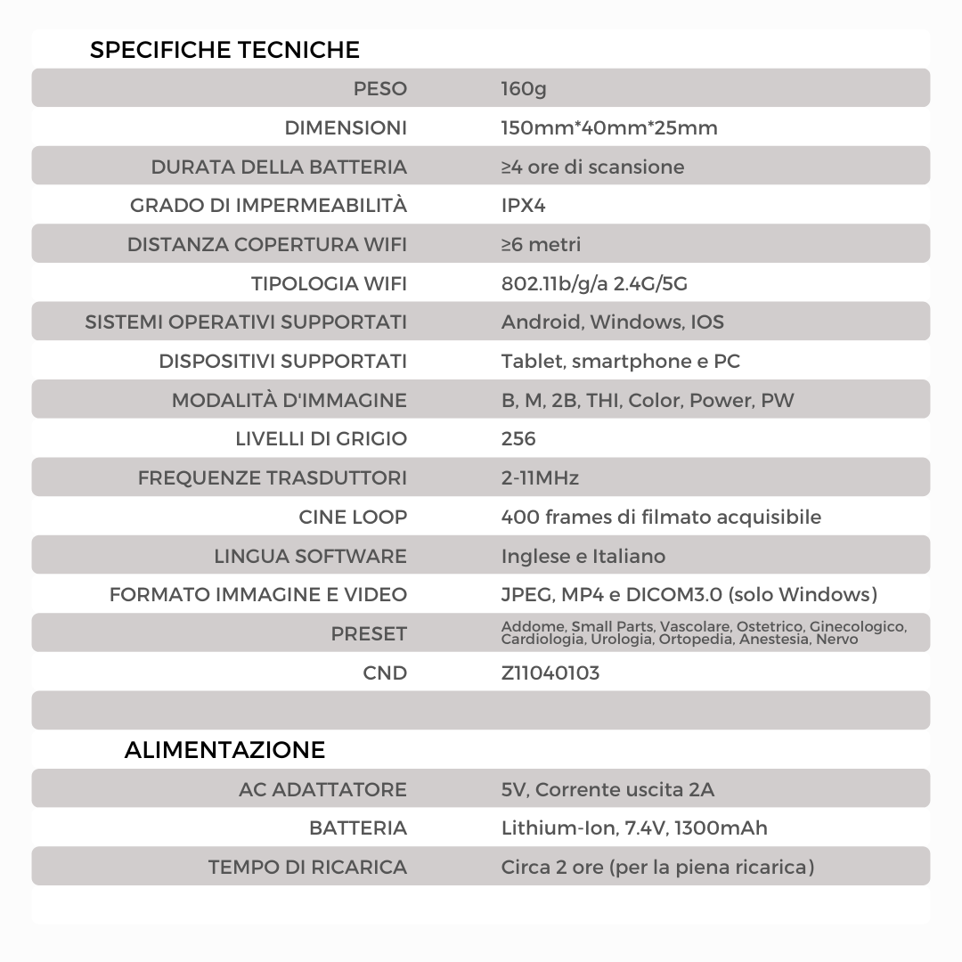 Specifiche tecniche e alimentazione youkey q7